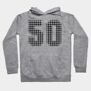 Plaid Number - 50 - Dark Hoodie